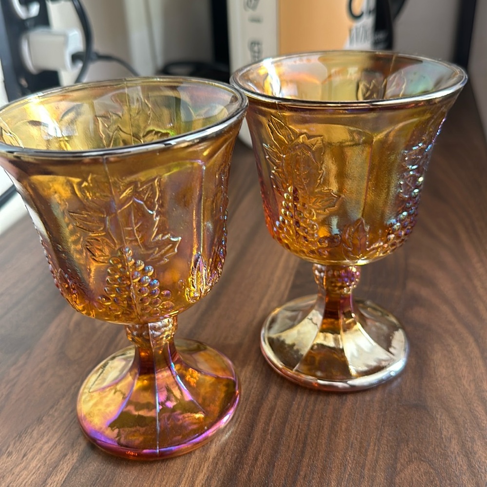 Vintage Carnival Glass / Circus Glass Cups